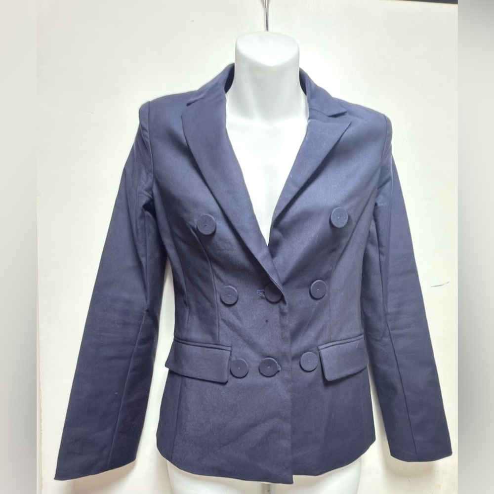 Women's Double-Breasted Navy Blazer